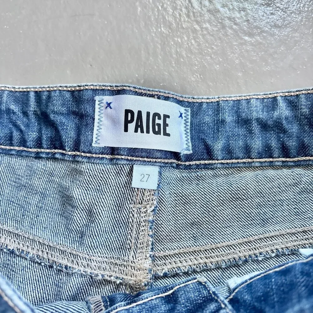 PAIGE Jimmy Jimmy Izza Destructed Denim Shorts 27 NWT